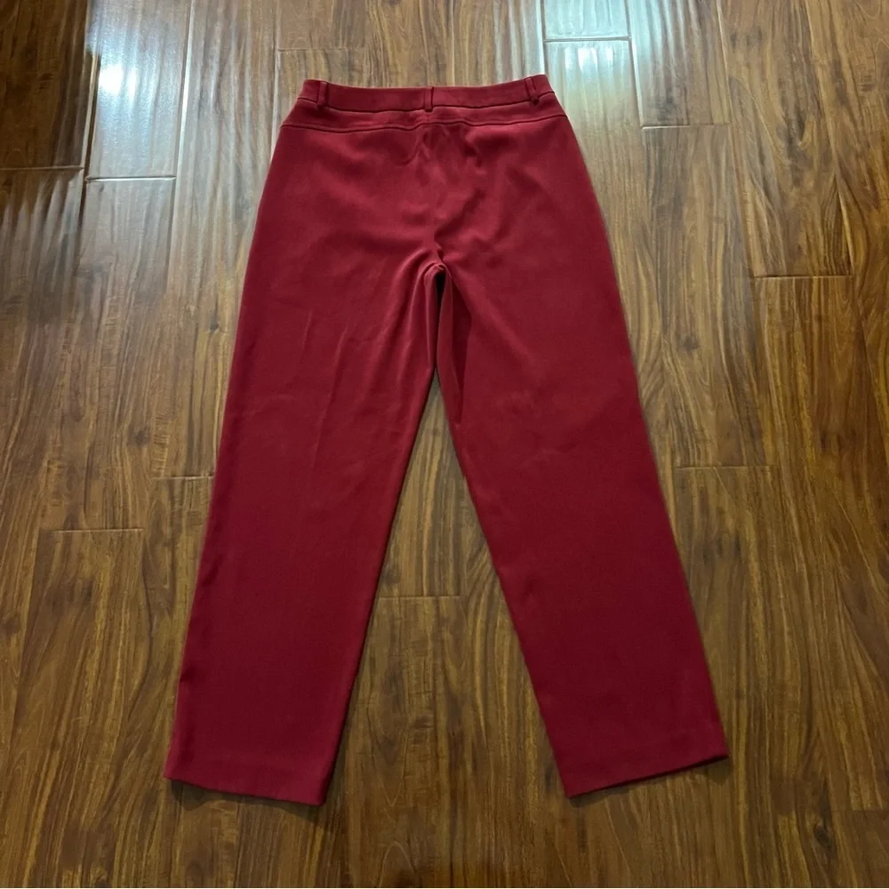 Talbots Petites Stretch Burgundy Faux Suede Straight Leg Pants size 10!
